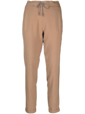 Fabiana Filippi pantalon à lien de resserrage - Marron
