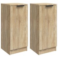 The Living Store Dressoir - Sonoma Eiken - 30 x 30 x 70 cm - Met Deur - thumbnail