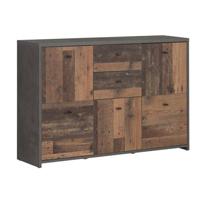 Meubella Dressoir Sahara 4 - Old wood - Grijs - 114 cm