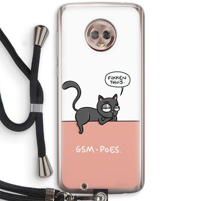 GSM poes: Motorola Moto G6 Transparant Hoesje met koord