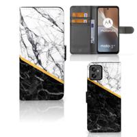 Motorola Moto G32 | Bookcase | Marmer Wit Zwart - Origineel Cadeau Man