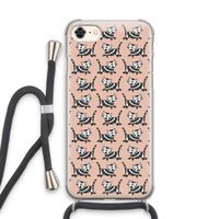 Zwarte poes: iPhone 7 Transparant Hoesje met koord