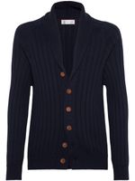 Brunello Cucinelli cardigan à col châle - Bleu - thumbnail