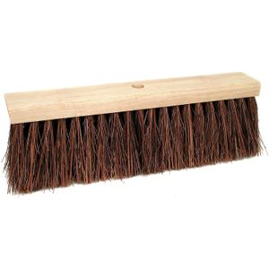 Bezemkop binnen/buiten - bruin - FSC hout/natuurvezel - 45 cm