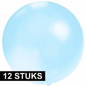 12x Feest mega ballon baby blauw 60 cm   -