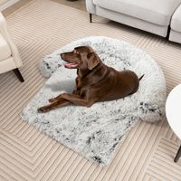 Hondenbed van Pluche Hondendeken Hondenkussen met Wasbare Overtrek Pluche Bed voor Kleine en Middelgrote Honden 120 x 115 Grijs