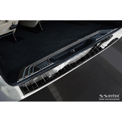 Zwart-Chroom RVS Bumper beschermer passend voor Mercedes Vito / V-Klasse 2014- 'Ribs' 'XL' AV251042