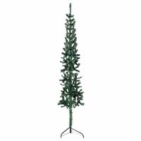 VidaXL Kunstkerstboom half met standaard smal 240 cm groen