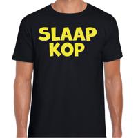 Verkleed T-shirt voor heren - slaap kop - pyjama party - zwart - glitter geel - themafeest