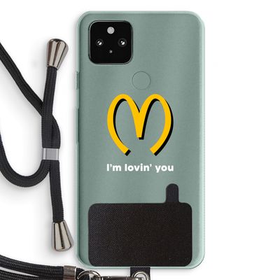 I'm lovin' you: Pixel 5a 5G Transparant Hoesje met koord