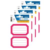 Herma Schoolboeken etiketten - stickers - 60x - roze/wit - 8.2 x 5.5 cm