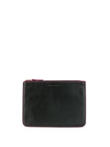 Comme Des Garçons Wallet portefeuille en cuir à bords contrastants - Noir