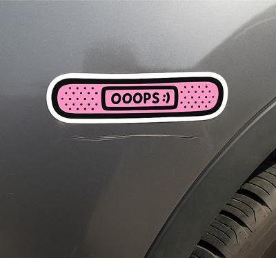 Autosticker roze "oops" pleister