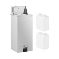 Verplaatsbare wastafel - RVS - voetbediening - 2 watercontainers: 15 l - 357 x 120 mm - Royal Catering