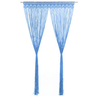 VidaXL Gordijn macramé 140x240 cm katoen blauw