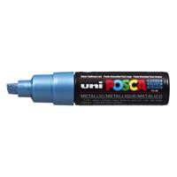 Paintmarker uni posca pc8k b schuin metallic blauw