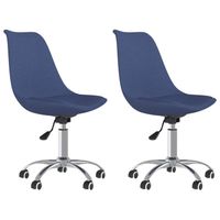 The Living Store Draaibare Eetkamerstoelen - Blauw - 48 x 58 x (81-93) cm - Gasveermechanisme - thumbnail