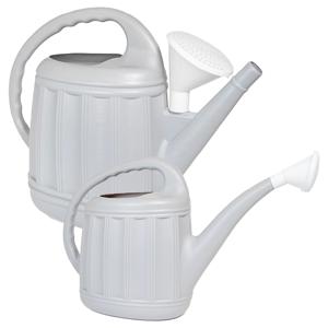 Tuinplanten Gieters Eureka - 2x - kunststof - zilvergrijs - voor buiten - broeskop - 12 en 7 Liter   -