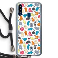 Kleurrijke katten: Samsung Galaxy A20s Transparant Hoesje met koord