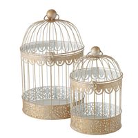2x Home decoratie vogelkooien set goud 30 en 40 cm - Deco vogelkooien - thumbnail