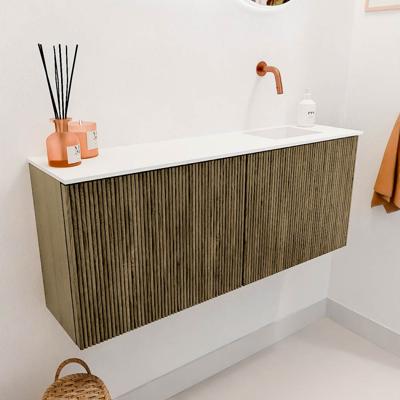 Toiletmeubel Mondiaz Joya | 100 cm | Meubelkleur Dusk | Faye wastafel Talc Rechts | Zonder kraangat(en)