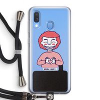 Hartje: Samsung Galaxy A40 Transparant Hoesje met koord