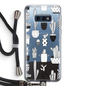 Cactusmotief: Samsung Galaxy S10e Transparant Hoesje met koord