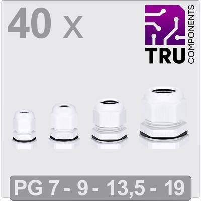 TRU COMPONENTS TC-13448628 Wartel Polyamide Wit 40 stuk(s)