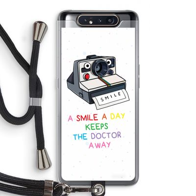 Smile: Samsung Galaxy A80 Transparant Hoesje met koord