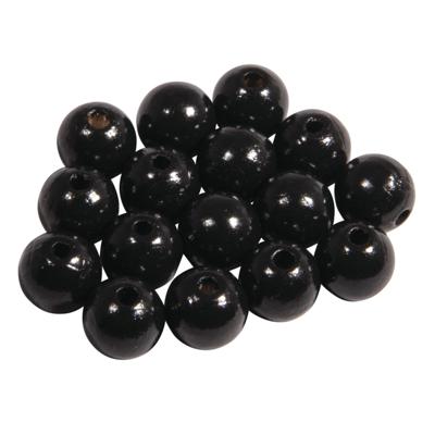 Hobby kralen - hout - D10 mm - 52x stuks - zwart - DIY sieraden maken - Kralen rijgen