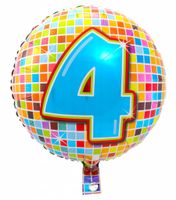 4 jaar Birthday Blocks folieballon - 43 cm - thumbnail