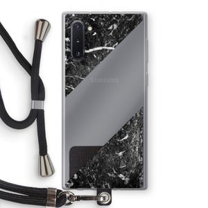Zwart marmer: Samsung Galaxy Note 10 Transparant Hoesje met koord