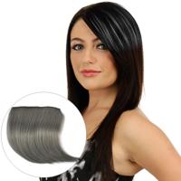 Kleur kleurovergang onzichtbare naadloze Hair Extension pruik stuk sluik haar stuk kleur pony haar stuk (donkergroen)