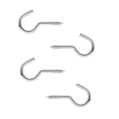 Schroefhaken - 8x stuks - L8 x D2 cm 0 verzinkt - met houtdraad - ophanghaken