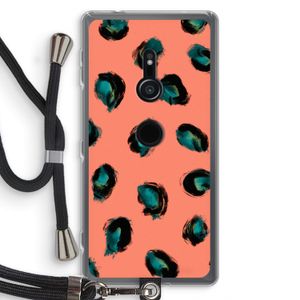 Pink Cheetah: Sony Xperia XZ2 Transparant Hoesje met koord