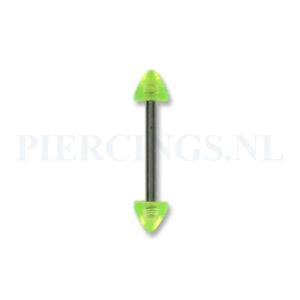 Barbell acryl 1.6 mm spikes geel