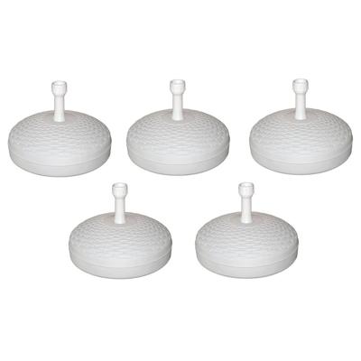Ronde parasolvoet - 5x - wit - rotan kunststof - D45 cm - vullen met zand/water