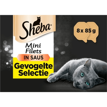 Sheba kattenvoer Mini Filets Adult Natvoer Gevogelte in Saus kuipjes 8 x 85g bij Jumbo