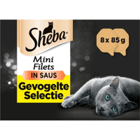 Sheba kattenvoer Mini Filets Adult Natvoer Gevogelte in Saus kuipjes 8 x 85g bij Jumbo