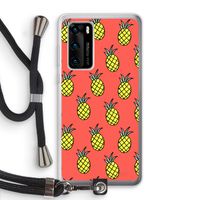 Ananas: Huawei P40 Transparant Hoesje met koord