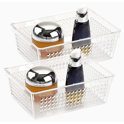 Plasticforte Opbergbakje - Set van 10x stuks - mandje - organizer - 18x13 cm - transparant