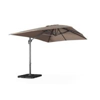 sweeek - Rechthoekige parasol 3x4m + verzwaarde tegels 50x50cm