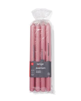 HEMA Lange huishoudkaarsen Ø2.2x29 - 12 stuks oudroze (oudroze)