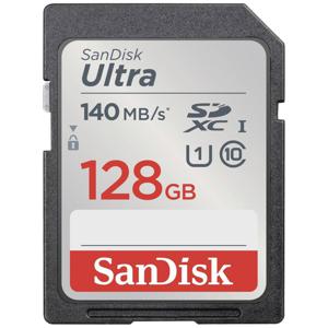 SanDisk SDXC Ultra 128GB (Class 10/UHS-I/140MB/s) SDHC-kaart 128 GB UHS-Class 1 Waterdicht, Schokbestendig