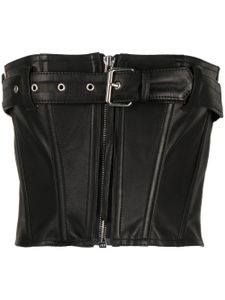 Faith Connexion haut corset en cuir à taille ceinturé e - Noir