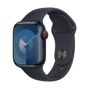 Apple Watch Series 9 GPS + Cellular 41 mm Aluminium kast Sportband Midnight M/L