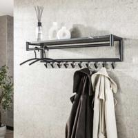LifestyleFurn Kapstok 'Letica' Met 10 haken en keramieklook plank