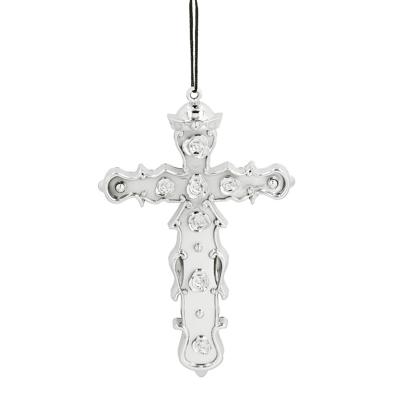 Carnaval/verkleed accessoires Non/priester/dominee/monnik - ketting met kruis - kunststof - zilver