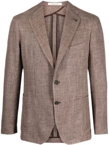 Tagliatore blazer en lin mélangé à simple boutonnage - Marron