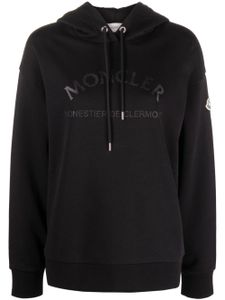 Moncler hoodie pailleté à logo imprimé - Noir